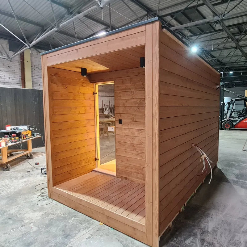 Sauna extérieure de jardin TOBUS L avec espace vestiaire