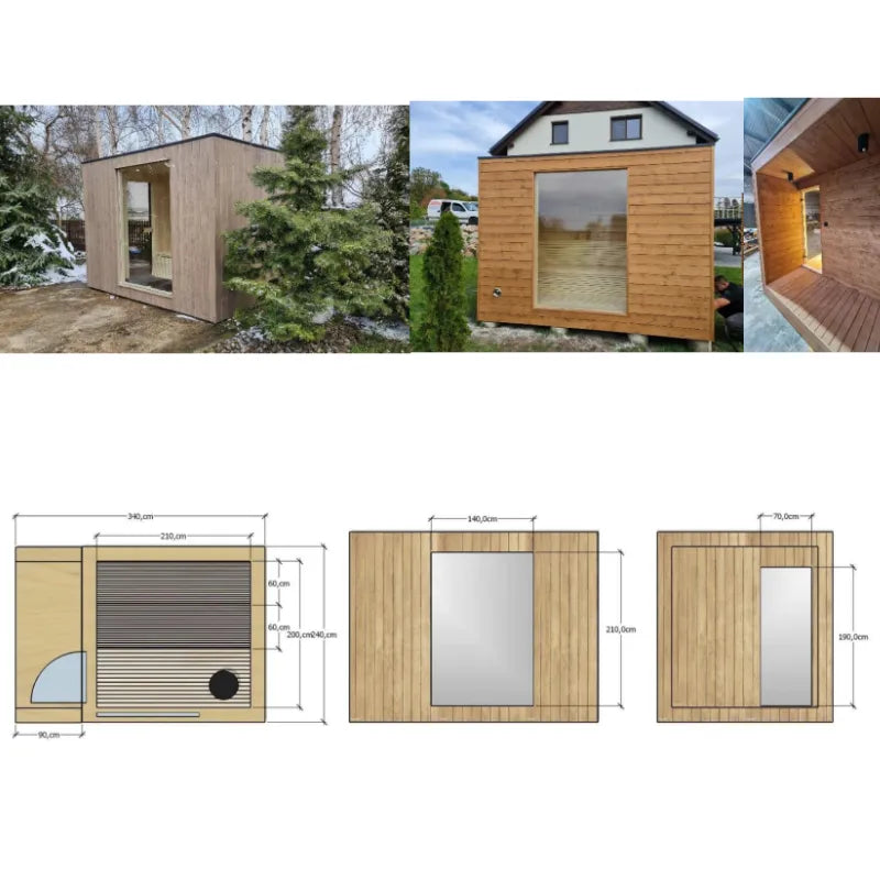 Sauna extérieure de jardin TOBUS L avec espace vestiaire