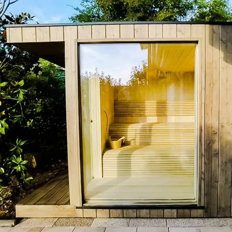 Sauna extérieure de jardin TOBUS L avec espace vestiaire