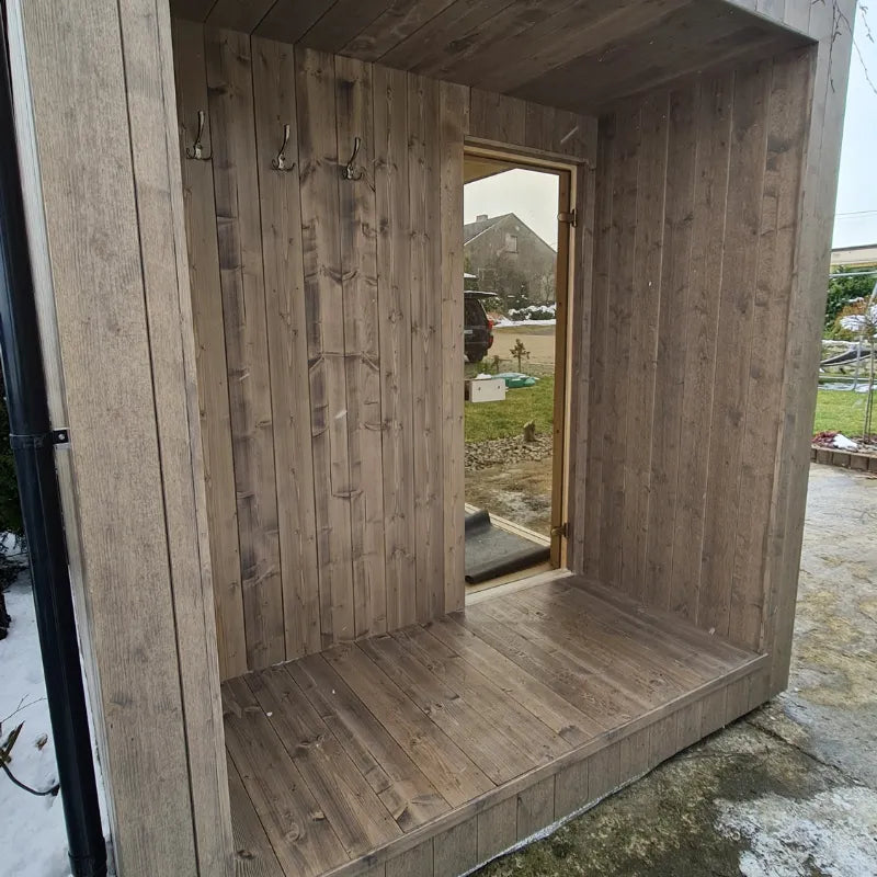 Sauna extérieure de jardin TOBUS L avec espace vestiaire