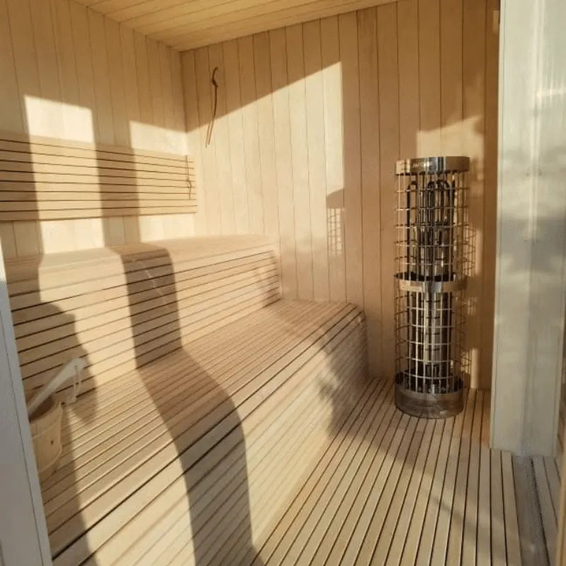 Sauna extérieure de jardin TOBUS L avec espace vestiaire