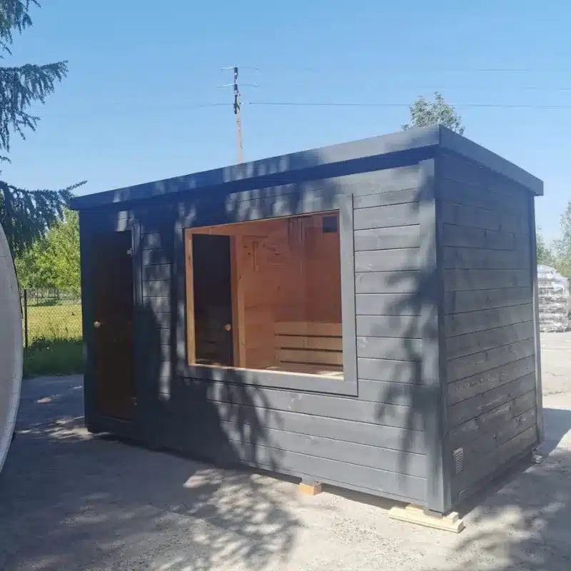Sauna extérieure de jardin Tora L avec espace vestiaire