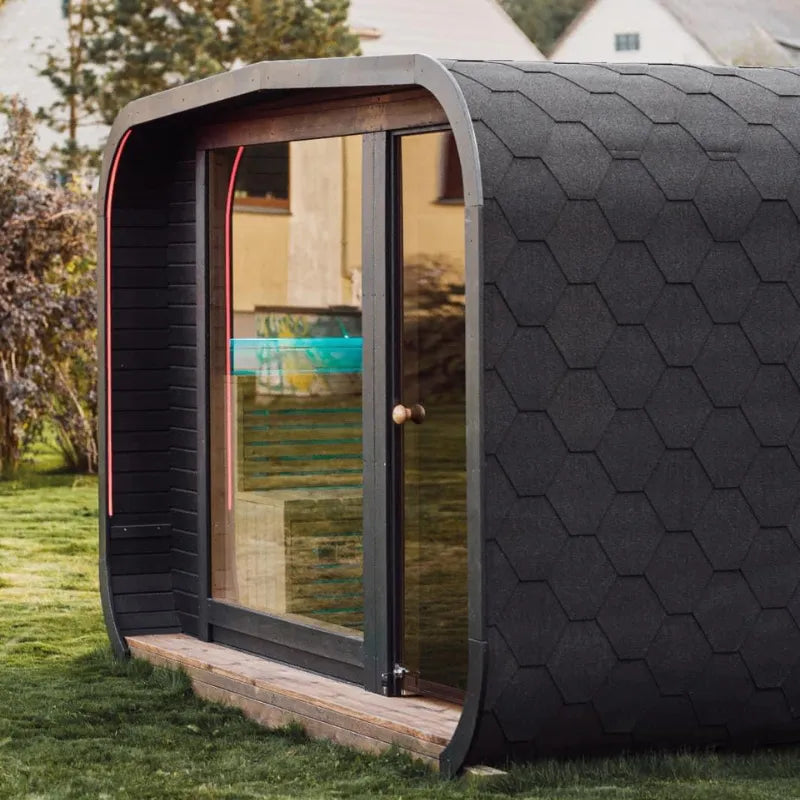 Sauna extérieur Mandi avec espace d’entrée – Sauna de jardin en bois d’épicéa