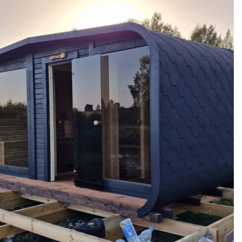 Sauna extérieur Mandi avec espace d’entrée – Sauna de jardin en bois d’épicéa