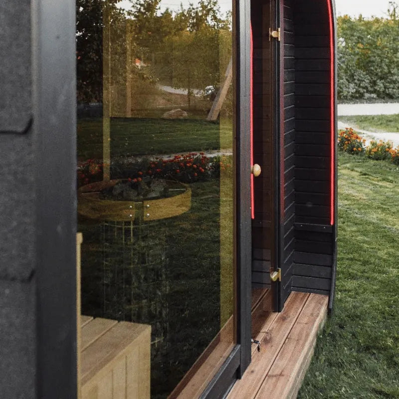 Sauna extérieur Mandi avec espace d’entrée – Sauna de jardin en bois d’épicéa