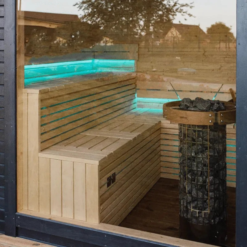 Sauna extérieur Mandi avec espace d’entrée – Sauna de jardin en bois d’épicéa