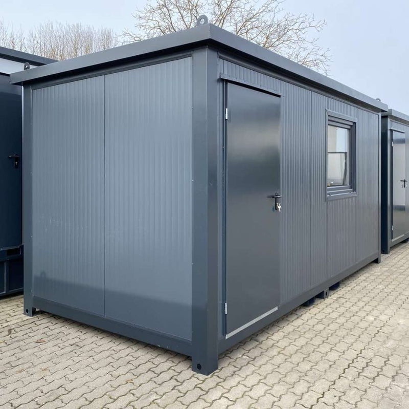 Bureau container 5 × 2,40 m – Isolation 75 mm, double vitrage et chauffage 2 000 W