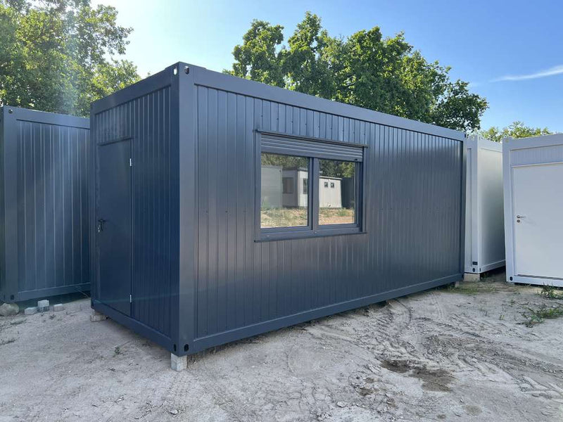 Bureau container 6 × 2,43 m avec cuisine, WC et douche – Isolation renforcée