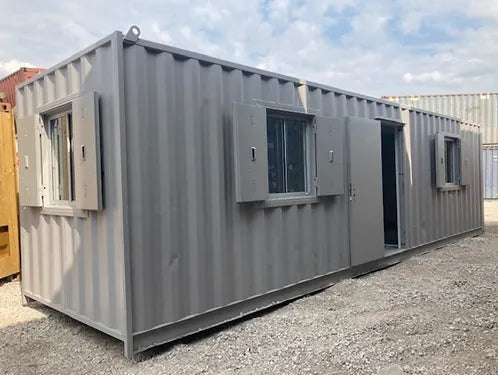 Bureau container 40 pieds – 3 fenêtres antivandalisme, isolation et chauffage – Réf. 5017