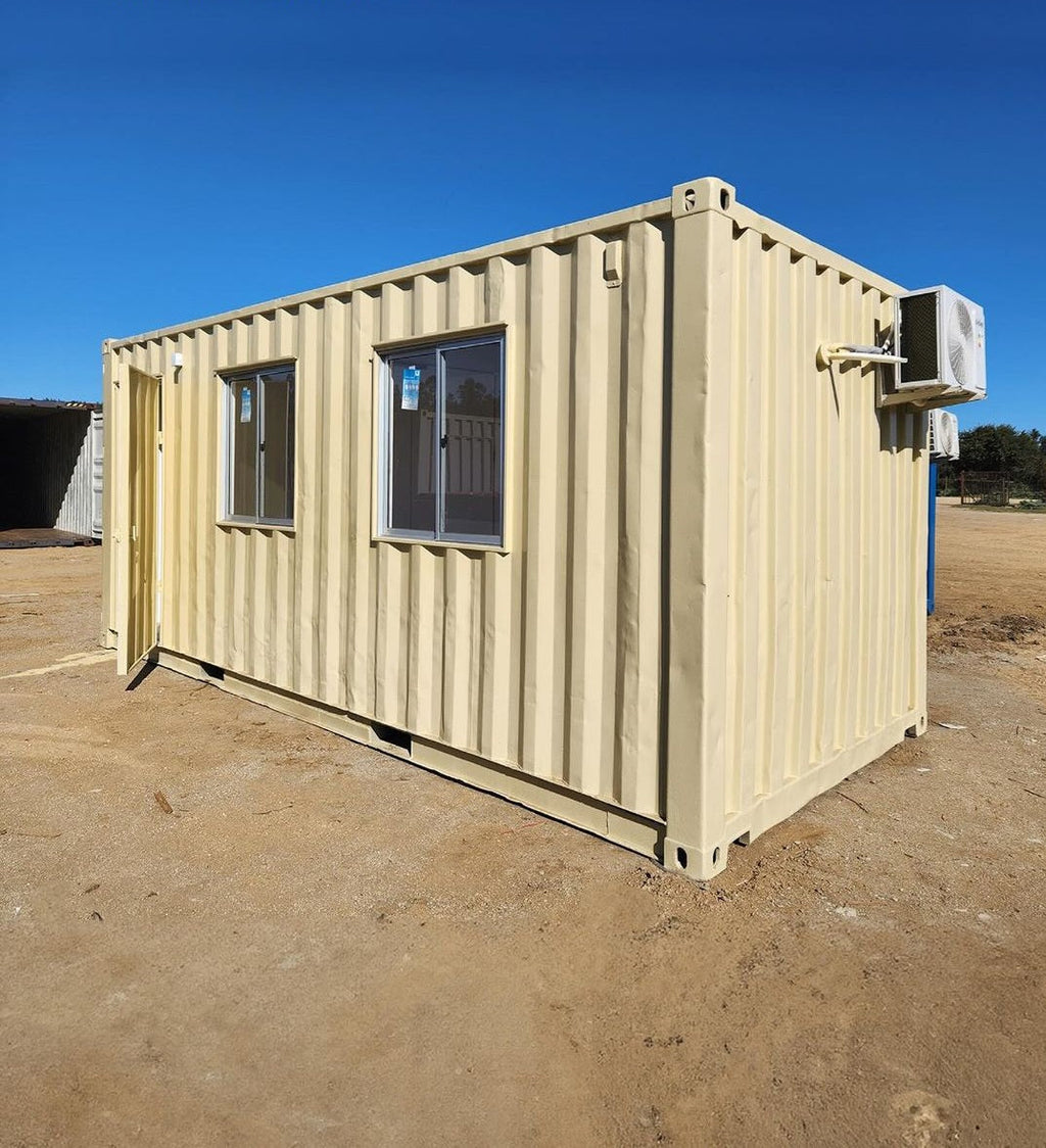 Bureau container 20 pieds avec climatisation – Isolation laine de roche 75 mm – Réf. 13011