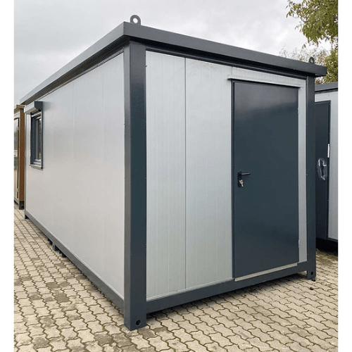 Bureau container 6 × 2,40 m isolé – Double vitrage, volets roulants et chauffage 2 000 W