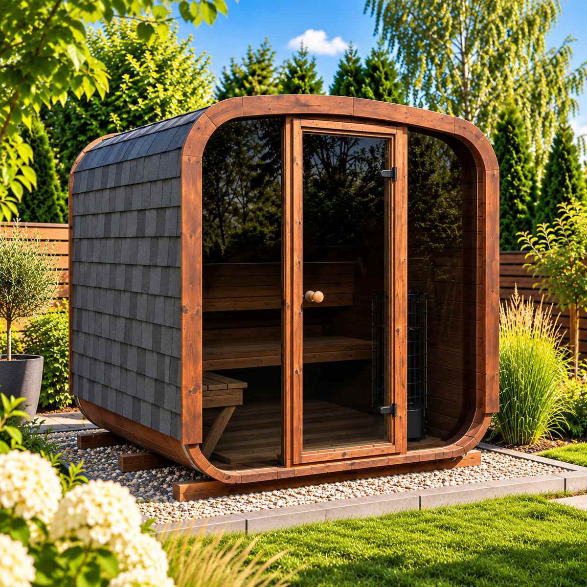 HOBI – sauna moderne en pin thermotraité