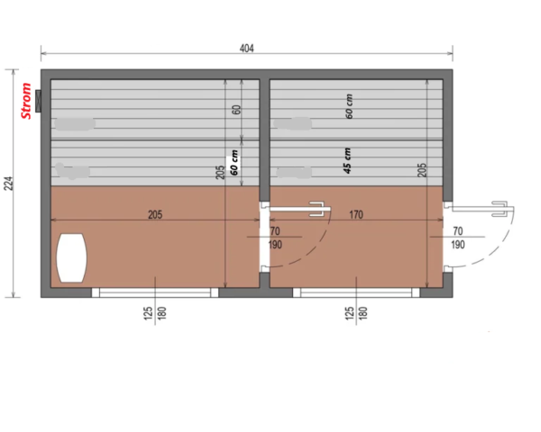 Sauna extérieur Koraxelo avec espace d’entrée