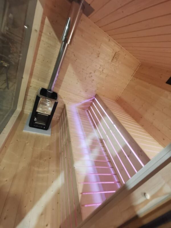 Sauna extérieure avec douche Luxi – Sauna de jardin premium 330 × 230 cm